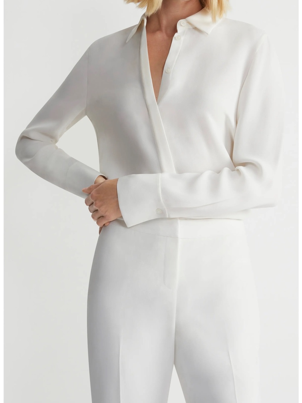 Lafayette 148 New York Scottie Silk Button-Up Blouse